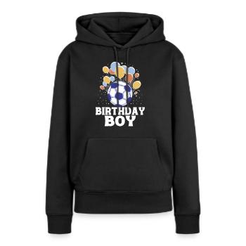 Geburtstagsbuldenfußballspieler Bday Team Party - Frauen Premium Bio Hoodie - Schwarz - Vorne - Julia (174cm)