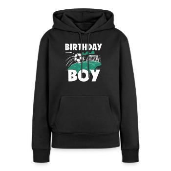 Geburtstagsbuldenfußballspieler Bday Team Party - Frauen Premium Bio Hoodie - Schwarz - Vorne - Julia (174cm)