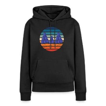 Empilage de gobelets Speed Stacker - Sweat à capuche Premium bio Femme - noir - Devant - Julia (174cm)