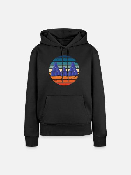 Stapeln Von Bechern Speed Stacker - Frauen Premium Bio Hoodie - Schwarz