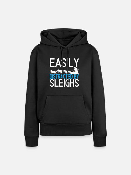 Schlittenfahren Schlittenhunde - Frauen Premium Bio Hoodie - Schwarz
