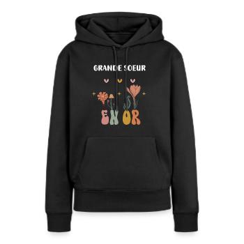 Big Sister Gold Bohemian Flowers - Women’s Premium Organic Hoodie - black - Front - Julia (174cm)