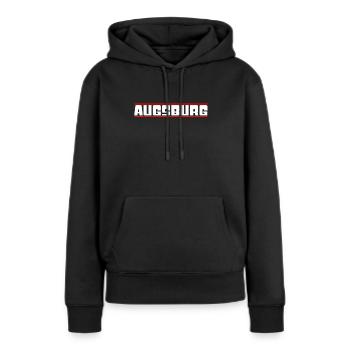 Augsburg - Frauen Premium Bio Hoodie - Schwarz - Vorne - Julia (174cm)