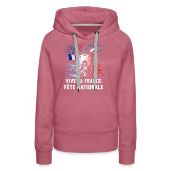 France Fete Nationale Patrouille Pilote - Sweat à capuche Premium bio Femme - mauve - Devant - Isabella (175cm)