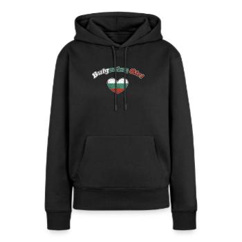 Bulgarin - Frauen Premium Bio Hoodie - Schwarz - Vorne - Julia (174cm)