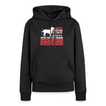 Sweathound hanovrien plus comme - Sweat à capuche Premium bio Femme - noir - Devant - Julia (174cm)