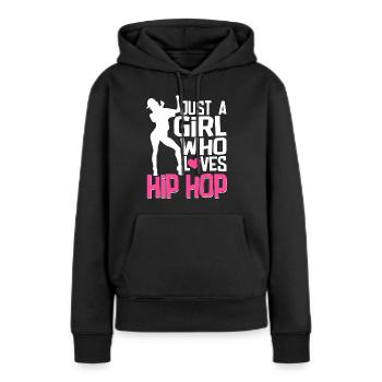 HipHop -Tänzer Breakdancing Der 80er 90er Hip Hop - Frauen Premium Bio Hoodie - Schwarz - Vorne - Julia (174cm)