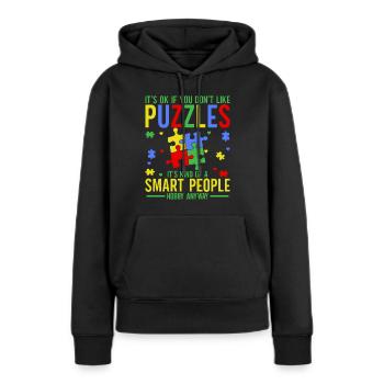 Puzzle Pièce Puzzle Amateur de Puzzle - Sweat à capuche Premium bio Femme - noir - Devant - Julia (174cm)