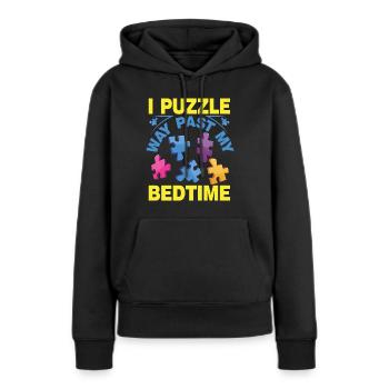 Puzzle Pièce Puzzle Amateur de Puzzle - Sweat à capuche Premium bio Femme - noir - Devant - Julia (174cm)