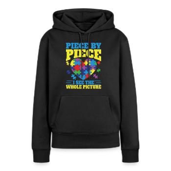 Puzzle Pièce Puzzle Amateur de Puzzle - Sweat à capuche Premium bio Femme - noir - Devant - Julia (174cm)