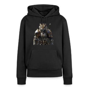 Tiger Knight Moyen Âge - Sweat à capuche Premium bio Femme - noir - Devant - Julia (174cm)