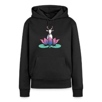Ziegen-yoga-meditation, Yoga-kurs, Yoga - Frauen Premium Bio Hoodie - Schwarz - Vorne - Julia (174cm)