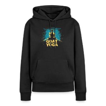 Ziegen-yoga-meditation, Yoga-kurs, Yoga - Frauen Premium Bio Hoodie - Schwarz - Vorne - Julia (174cm)