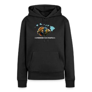 Humuhumunukunukuapua’a Pousseur de récif hawaïen - Sweat à capuche Premium bio Femme - noir - Devant - Julia (174cm)