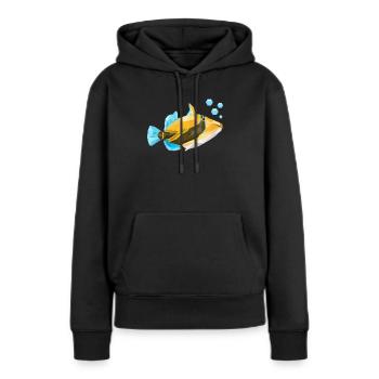 Humuhumunukunukuapua'a Hawaiianischer Riff-Drücker - Frauen Premium Bio Hoodie - Schwarz - Vorne - Julia (174cm)