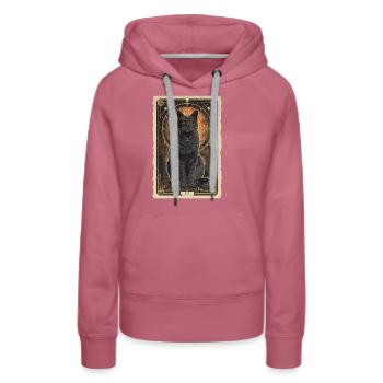 Tarot de la déesse du chat - Sweat à capuche Premium bio Femme - mauve - Devant - Isabella (175cm)