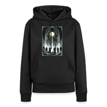 Tarot d’évaluation - Sweat à capuche Premium bio Femme - noir - Devant - Julia (174cm)