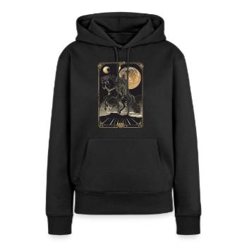 Der Streitwagen Tarot - Frauen Premium Bio Hoodie - Schwarz - Vorne - Julia (174cm)