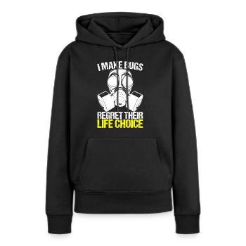 Exterminateur de lutte antiparasitaire - Sweat à capuche Premium bio Femme - noir - Devant - Julia (174cm)