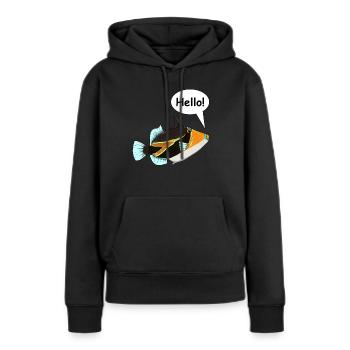 Humuhumunukunukuapua'a Hawaiianischer Riff-Drücker - Frauen Premium Bio Hoodie - Schwarz - Vorne - Julia (174cm)