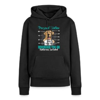 Labrador Fan PERSONAL STALKER Drôle - Sweat à capuche Premium bio Femme - noir - Devant - Julia (174cm)