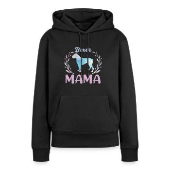 BOXER MOM Boxer allemand Chien Maman Boxer Boxer - Sweat à capuche Premium bio Femme - noir - Devant - Julia (174cm)