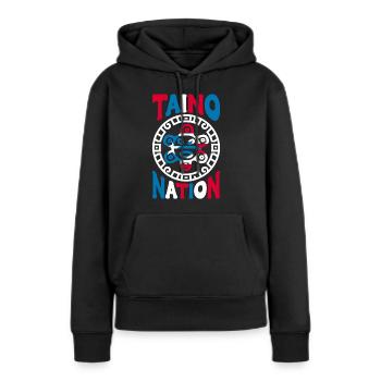 Porto Rico Drapeau Pays Nationalité Pr Boricua - Sweat à capuche Premium bio Femme - noir - Devant - Julia (174cm)