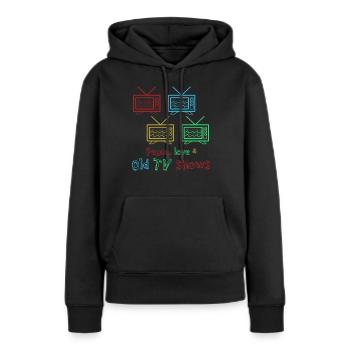 Télévision rétro des années 90 des années 80 - Sweat à capuche Premium bio Femme - noir - Devant - Julia (174cm)