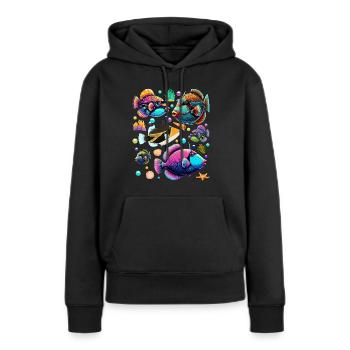 Humuhumunukunukuapua'a Hawaiianischer Riff-Drücker - Frauen Premium Bio Hoodie - Schwarz - Vorne - Julia (174cm)