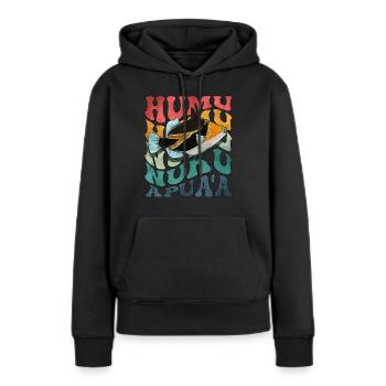 Baliste de récif hawaïen Humuhumunukunukuapua’a - Sweat à capuche Premium bio Femme - noir - Devant - Julia (174cm)