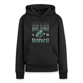 Bloc de bloc - Sweat à capuche Premium bio Femme - noir - Devant - Julia (174cm)