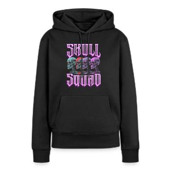 Techno Raver - Sweat à capuche Premium bio Femme - noir - Devant - Julia (174cm)