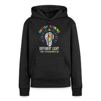 Autisme Autiste Autiste - Sweat à capuche Premium bio Femme - noir - Devant - Julia (174cm)