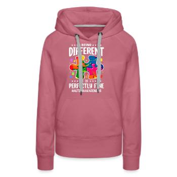 Autisme Autiste Autiste - Sweat à capuche Premium bio Femme - mauve - Devant - Isabella (175cm)