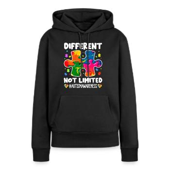 Autisme Autiste Autiste - Sweat à capuche Premium bio Femme - noir - Devant - Julia (174cm)
