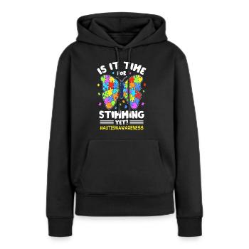 Autisme Autiste Autiste - Sweat à capuche Premium bio Femme - noir - Devant - Julia (174cm)