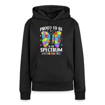 Autisme Autiste Autiste - Sweat à capuche Premium bio Femme - noir - Devant - Julia (174cm)