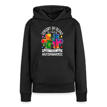 Autisme Autiste Autiste - Sweat à capuche Premium bio Femme - noir - Devant - Julia (174cm)