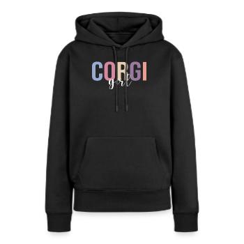 Amoureux des chiens - Sweat à capuche Premium bio Femme - noir - Devant - Julia (174cm)