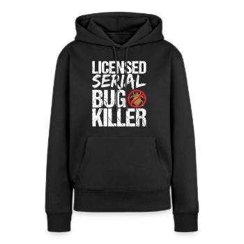 Exterminateurs de lutte antiparasitaire - Sweat à capuche Premium bio Femme - noir - Devant - Julia (174cm)