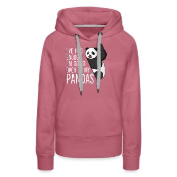 Panda géant Panda Ours Pandas - Sweat à capuche Premium bio Femme - mauve - Devant - Isabella (175cm)