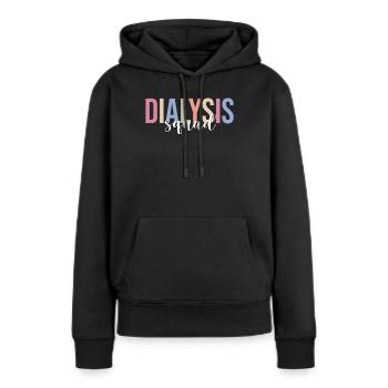 Technicien en dialyse Technicien en dialyse - Sweat à capuche Premium bio Femme - noir - Devant - Julia (174cm)