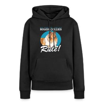 Collie Hund Langhaarcollie Collies Geschenk - Frauen Premium Bio Hoodie - Schwarz - Vorne - Julia (174cm)