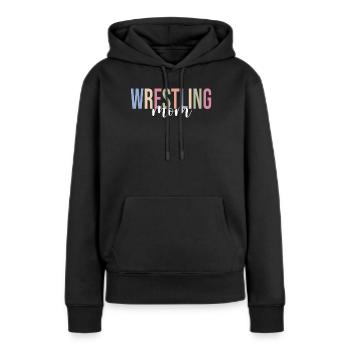 Lutteur - Sweat à capuche Premium bio Femme - noir - Devant - Julia (174cm)
