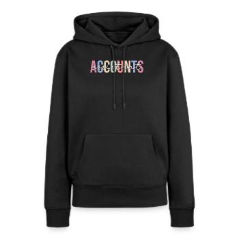 Secrétaire - Sweat à capuche Premium bio Femme - noir - Devant - Julia (174cm)