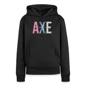 Lanceur de hache - Sweat à capuche Premium bio Femme - noir - Devant - Julia (174cm)