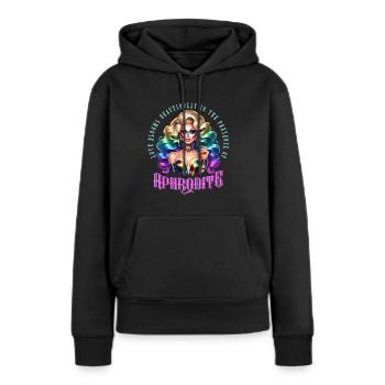 Pride LGBTQ Drag Queen Aphrodite Élégance - Sweat à capuche Premium bio Femme - noir - Devant - Julia (174cm)