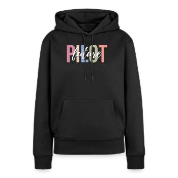 Flugzeugpilot Luftfahrt - Frauen Premium Bio Hoodie - Schwarz - Vorne - Julia (174cm)