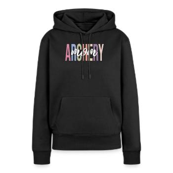 Archer arc et flèche - Sweat à capuche Premium bio Femme - noir - Devant - Julia (174cm)