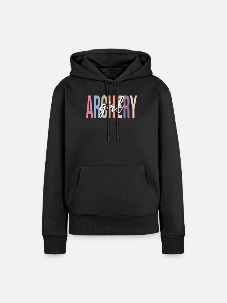 Bogenschützin Bogen und Pfeil - Frauen Premium Bio Hoodie - Schwarz